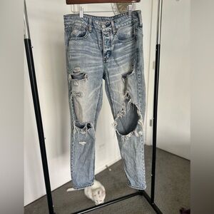 Distressed Blue Jeans